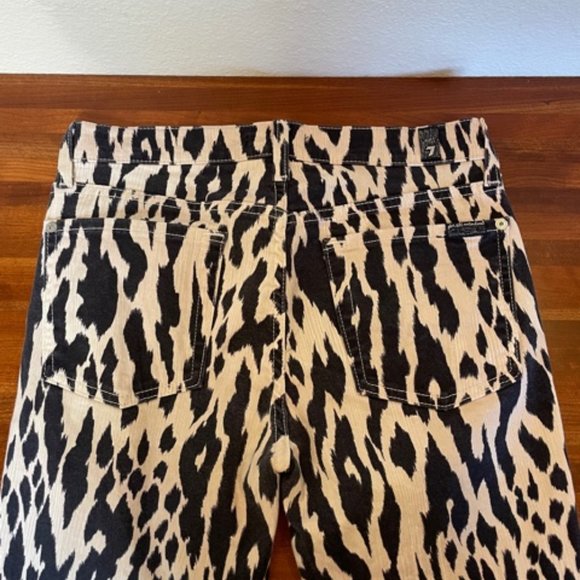 7 For All Mankind THE SKINNY Woman Jeans SZ 27 in IKAT LEOPARD PRINT - Picture 8 of 11